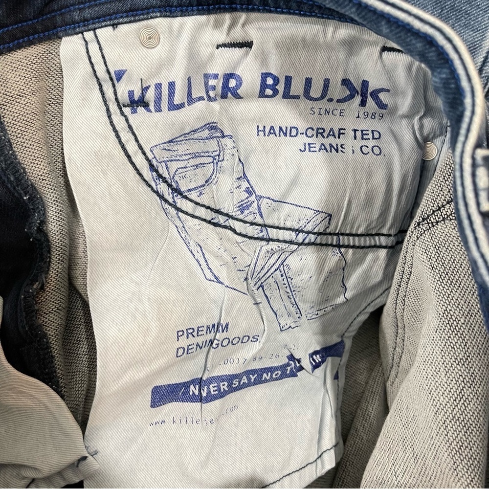 Denim Killer Blu Carrot Fit Mens Jeans Sz 34 Blue Prewash - Picture 10 of 16